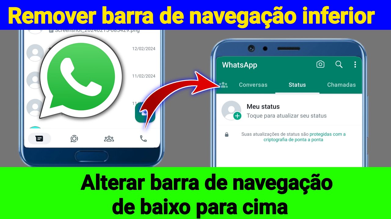 Como remover a barra do WhatsApp na parte inferior do seu celular 1 barra do whatsapp em baixo como tirar